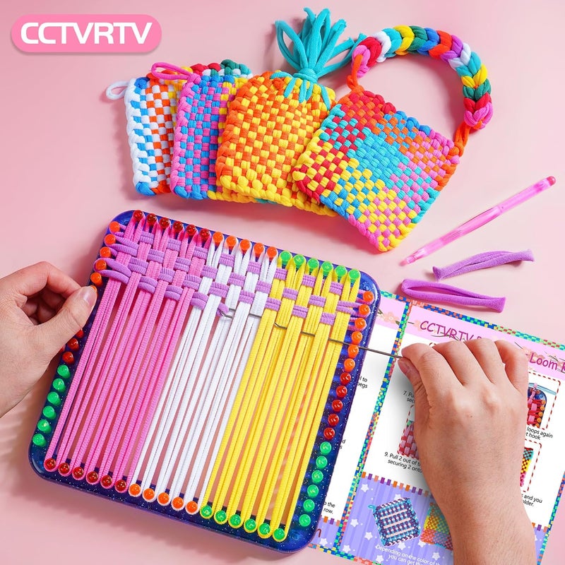 CCTVRTV Weaving Loom Kit Toys for Kids and Adults, Potholder Loops DIY Arts and Crafts for Boys and Girls Ages 5 6 7 8-12 13, Easy Potholder Loom Knitting Kits Gifts for Beginners, 252 Craft Loops - Image 3